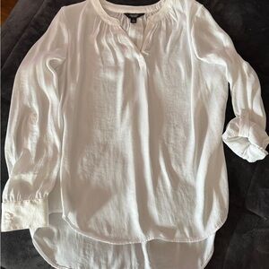 Simply Vera Vera Wang White Relaxed Blouse with Mandarin Collar